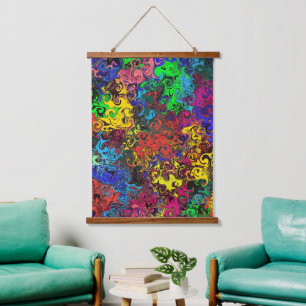 Abstract Colourful Twirlers / Hanging Tapestry