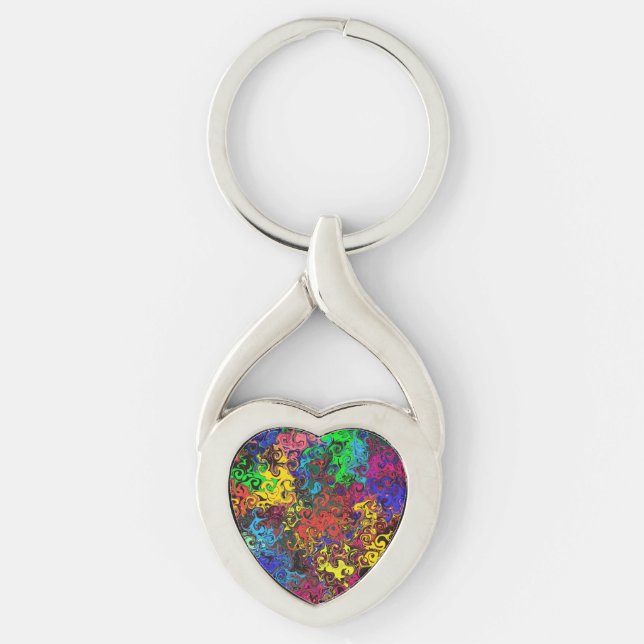 Abstract Colourful Twirlers / Key Ring (Front)