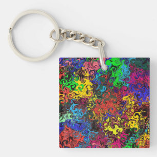 Abstract Colourful Twirlers / Key Ring