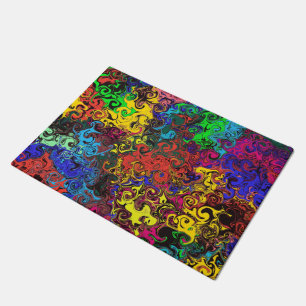 Abstract Colourful Twirlers / Kitchen Mat