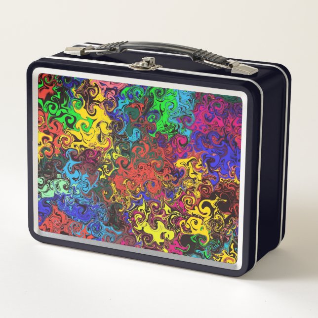 Abstract Colourful Twirlers / Metal Lunch Box (Front)
