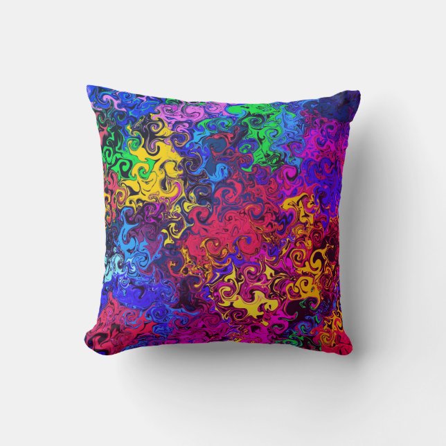 Abstract Colourful Twirlers / Miami / Cushion (Front)