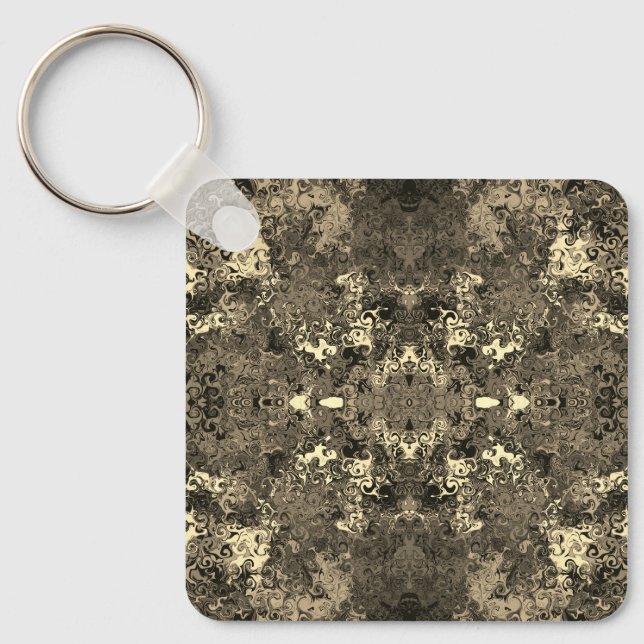Abstract Colourful Twirlers / Mirror / Sepia /  Key Ring (Front)
