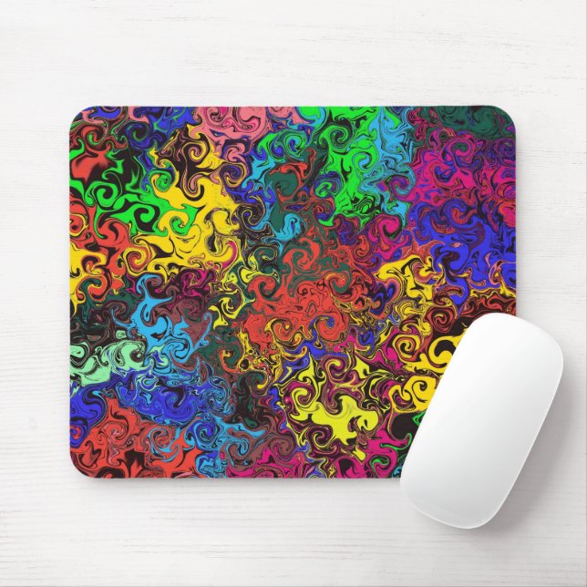 Abstract Colourful Twirlers /  Mouse Pad (With Mouse)