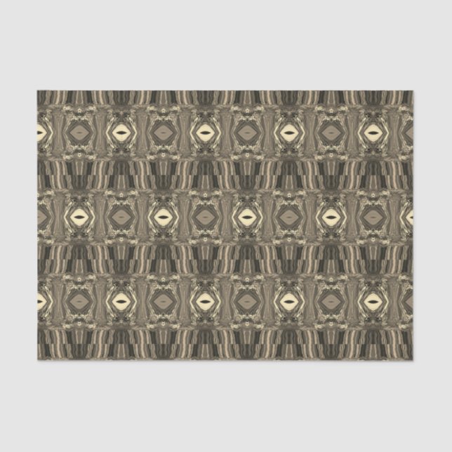 Abstract Colourful Twirlers P & P Half Brick Sepia Tissue Paper (Front)