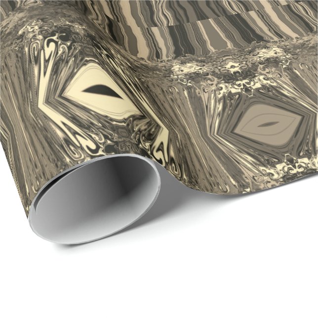 Abstract Colourful Twirlers P & P Half Brick Sepia Wrapping Paper (Roll Corner)