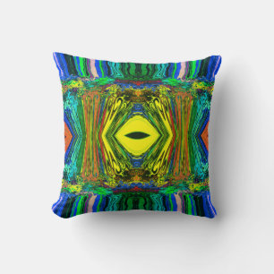 Abstract Colourful Twirlers P & P Mirror Greenleaf Cushion