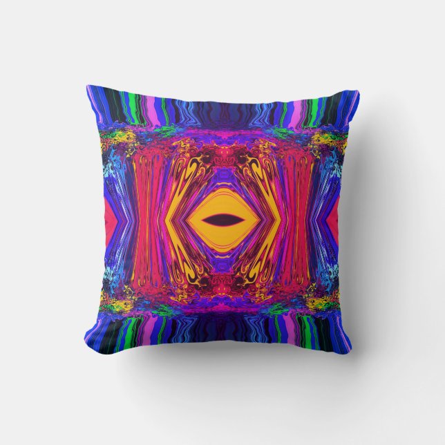 Abstract Colourful Twirlers / P & P / Mirror Miami Cushion (Front)