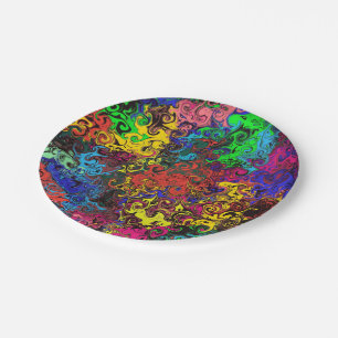 Abstract Colourful Twirlers / Paper Plate