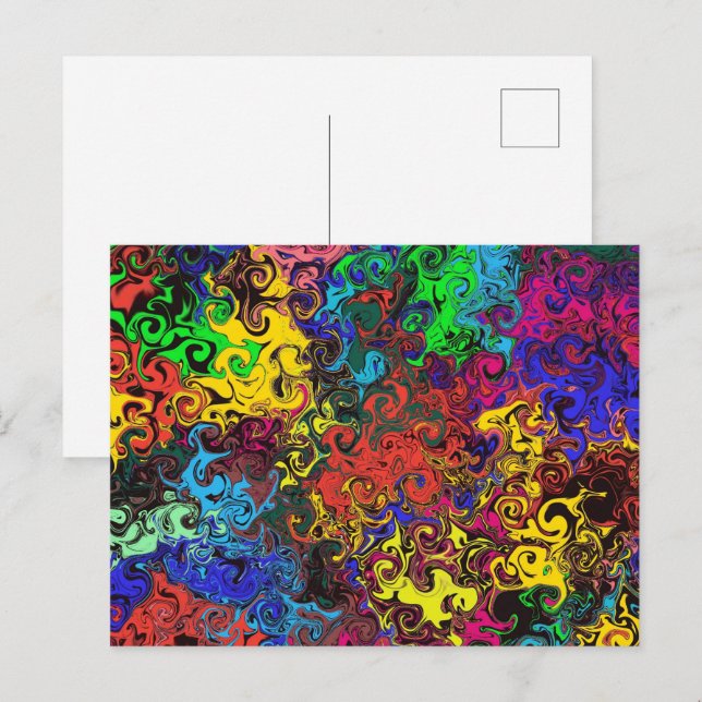 Abstract Colourful Twirlers / Postcard (Front/Back)