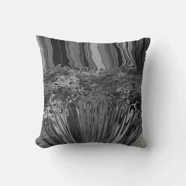 Abstract Colourful Twirlers Push & Pinch / B & W  Cushion (Front)