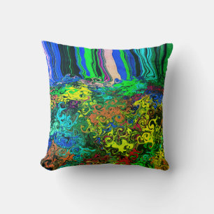 Abstract Colourful Twirlers / Pushed / Greenleaf / Cushion