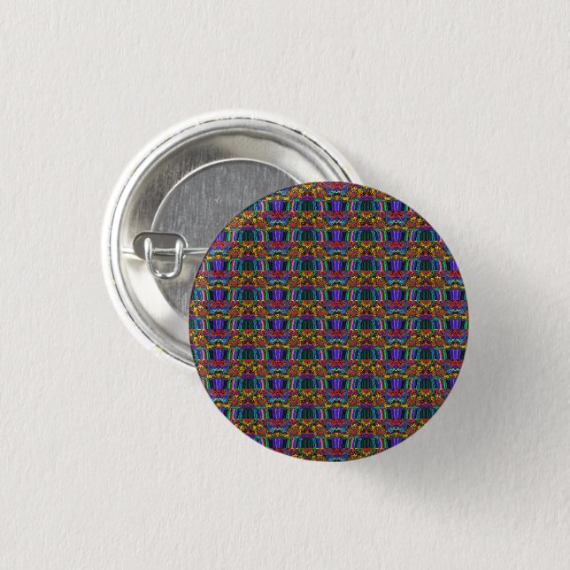 Abstract Colourful Twirlers / Pushed / Half Drop / 3 Cm Round Badge (Front & Back)