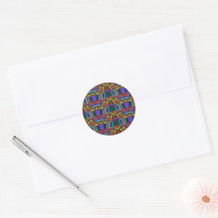 Abstract Colourful Twirlers / Pushed / Half Drop / Classic Round Sticker