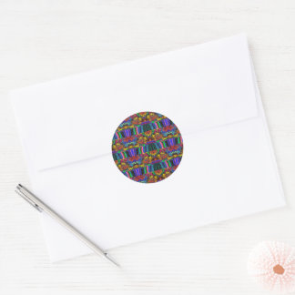 Abstract Colourful Twirlers / Pushed / Half Drop / Classic Round Sticker