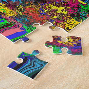 Abstract Colourful Twirlers / Pushed / Half Drop / Jigsaw Puzzle