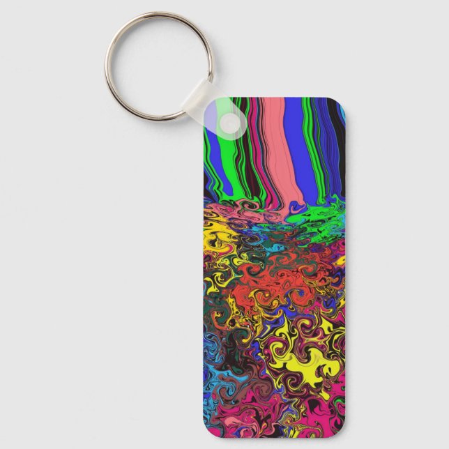 Abstract Colourful Twirlers / Pushed / Key Ring (Front)