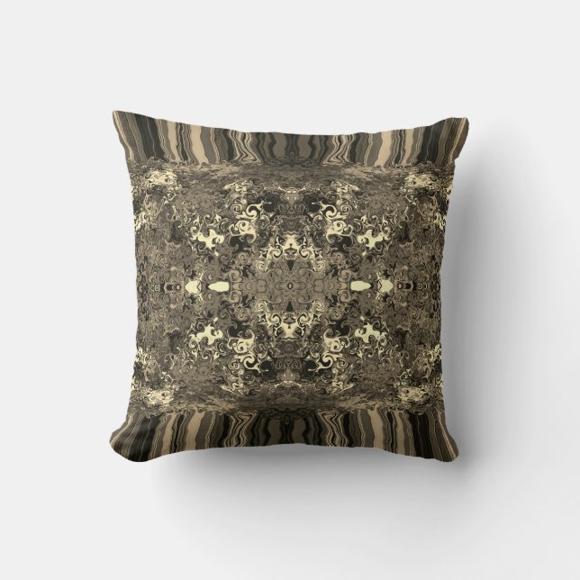 Abstract Colourful Twirlers Pushed Mirror / Sepia  Cushion (Front)
