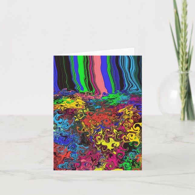Abstract Colourful Twirlers / Pushed /  Note Card (Front)