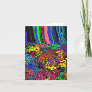 Abstract Colourful Twirlers / Pushed / Note Card