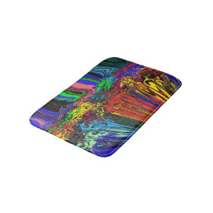 Abstract Colourful Twirlers / Pushed & Pinched / Bath Mat