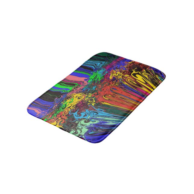 Abstract Colourful Twirlers / Pushed & Pinched / Bath Mat (Angled)