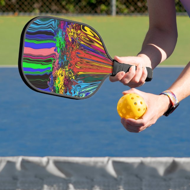 Abstract Colourful Twirlers / Pushed & Pinched / Pickleball Paddle (Insitu)