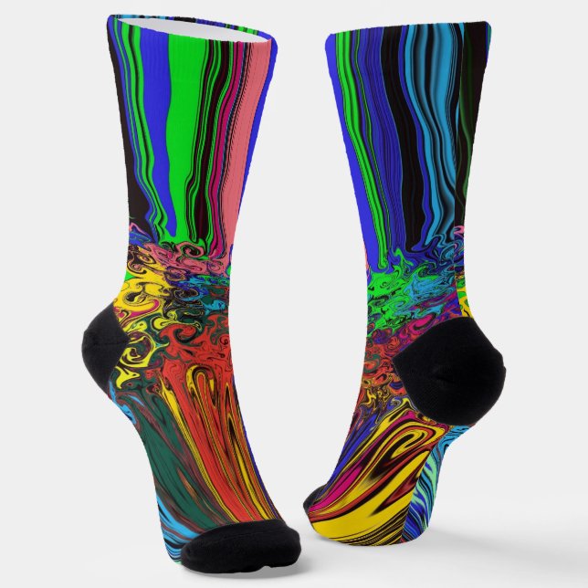 Abstract Colourful Twirlers / Pushed & Pinched / Socks (Angled)