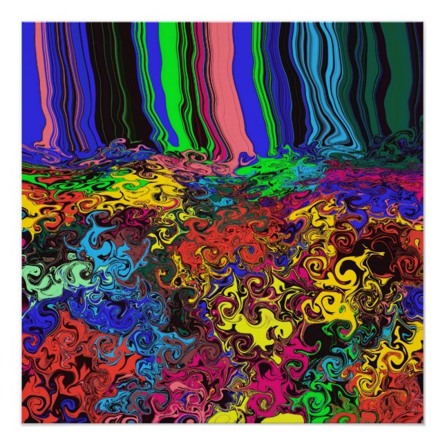 Abstract Colourful Twirlers / Pushed /  Poster (Front)