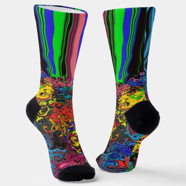Abstract Colourful Twirlers / Pushed / Socks (Angled)