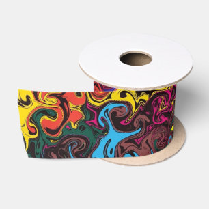 Abstract Colourful Twirlers / Satin Ribbon