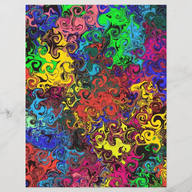 Abstract Colourful Twirlers / Scrapbook Paper (Front)
