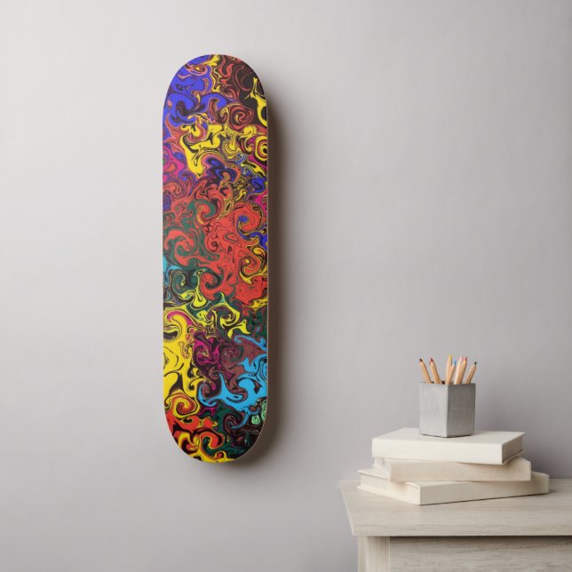 Abstract Colourful Twirlers / Skateboard (Wall Art)