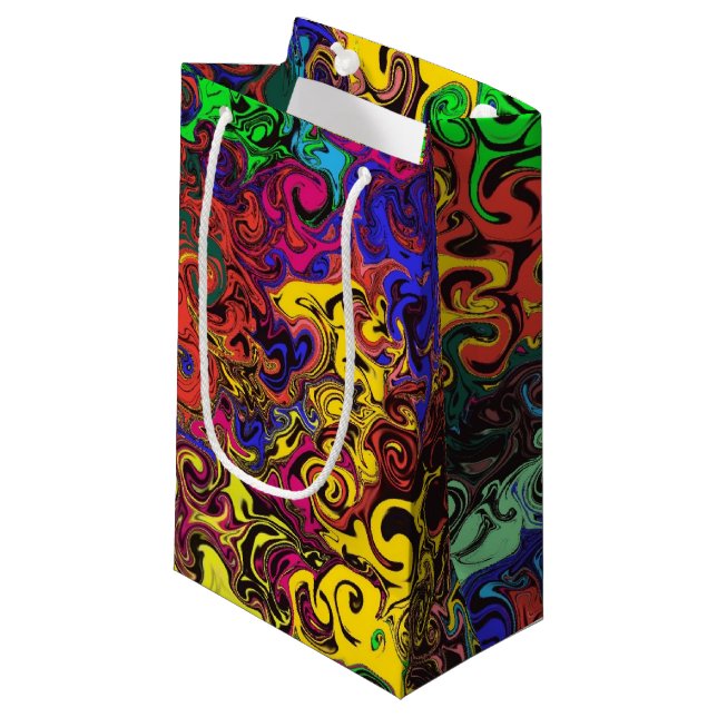 Abstract Colourful Twirlers /  Small Gift Bag (Front Angled)