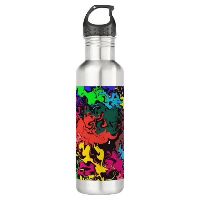Abstract Colourful Twirls /  710 Ml Water Bottle (Front)
