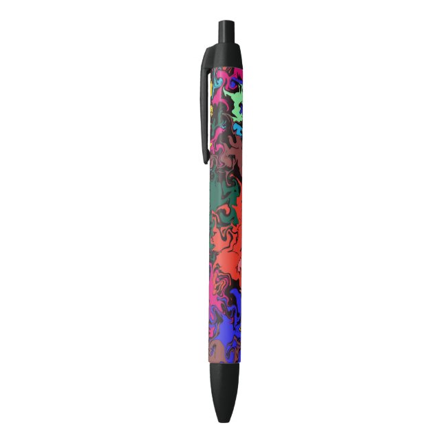 Abstract Colourful Twirls /  Black Ink Pen (Top (Vertical))