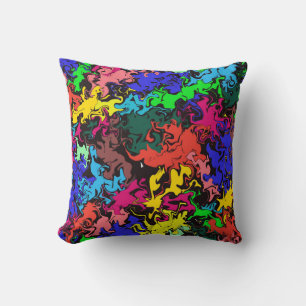 Abstract Colourful Twirls / Cushion