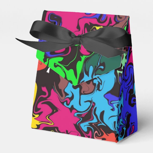 Abstract Colourful Twirls /  Favour Box (Front Side)