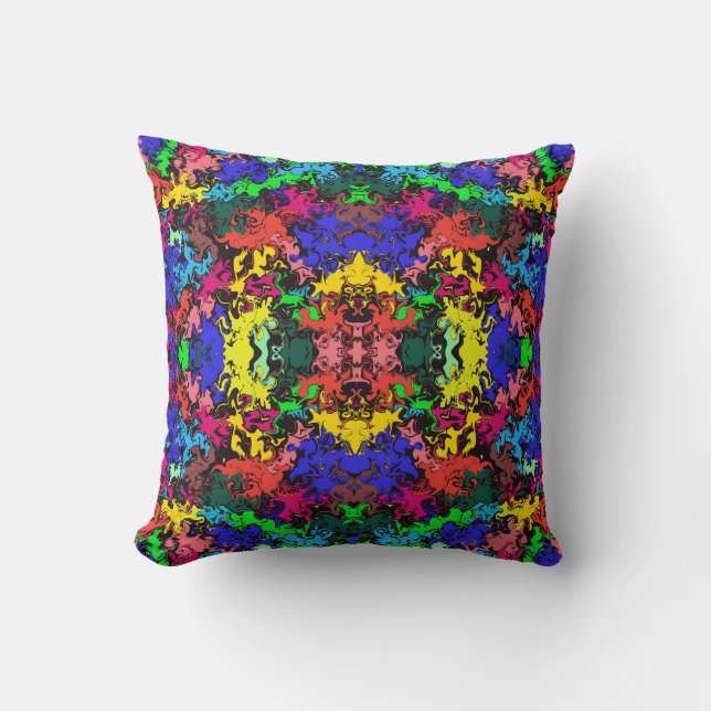 Abstract Colourful Twirls / Mirror / Cushion (Front)