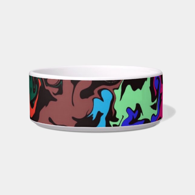 Abstract Colourful Twirls / Pet  Bowl (Right)