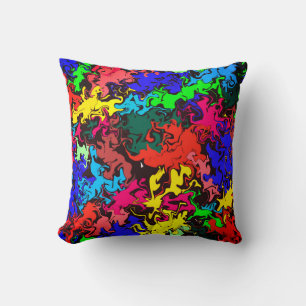 Abstract Colourful Twirls / Sangria / Cushion