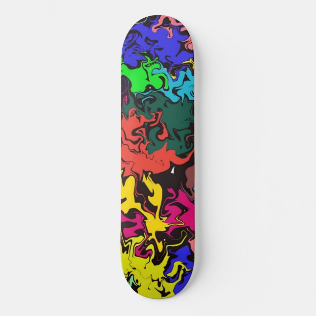 Abstract Colourful Twirls /  Skateboard (Front)