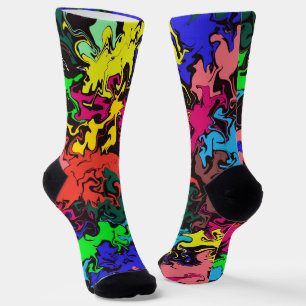 Abstract Colourful Twirls / Socks