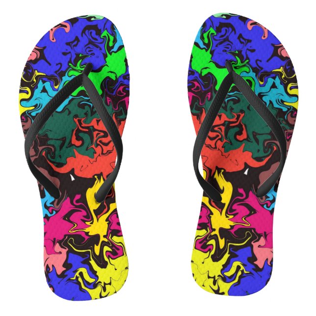 Abstract Colourful Twirls /  Thongs (Footbed)