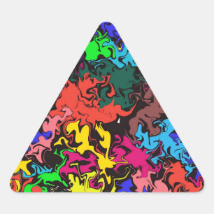 Abstract Colourful Twirls / Triangle Sticker