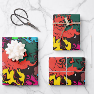Abstract Colourful Twirls / Wrapping Paper Sheet