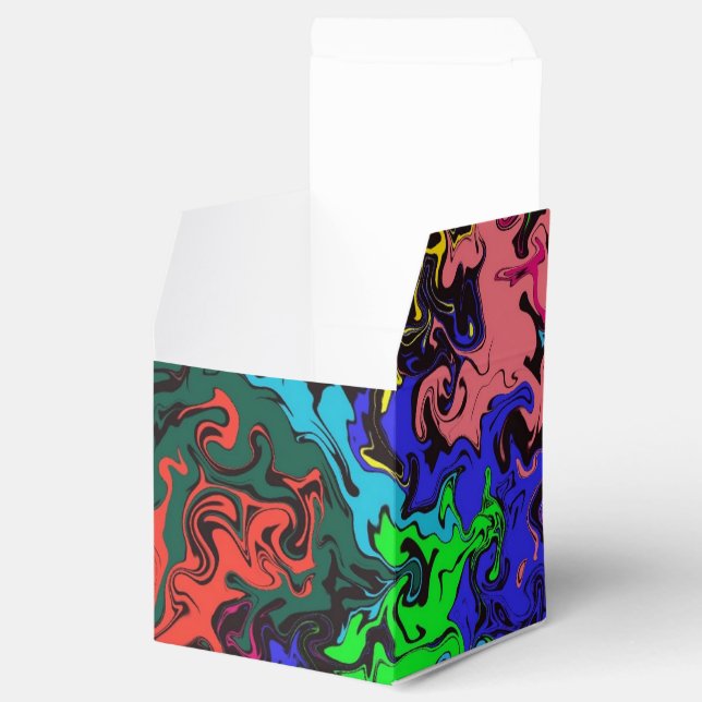 Abstract Colourful Twirly /  Favour Box (Opened)