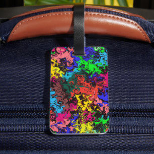 Abstract Colourful Twirly / Luggage Tag