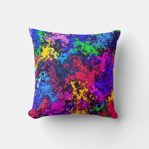 Abstract Colourful Twirly / Miami / Cushion