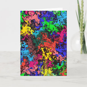 Abstract Colourful Twirly /  Note Card